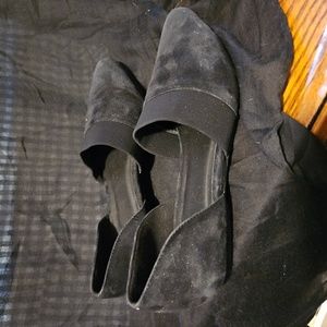 Eileen Fisher Suede Black D’Orsey flats size 7